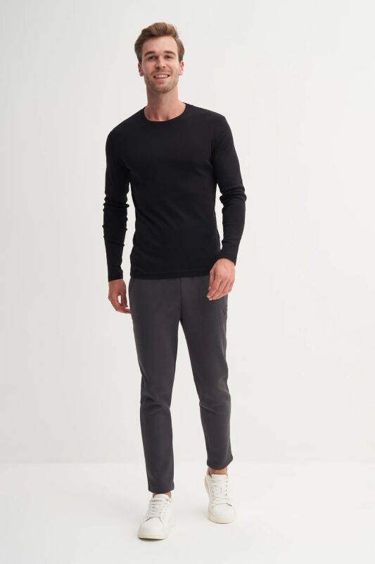 Cazador CAZ Bisiklet Yaka Siyah Erkek Sweatshirt - 3