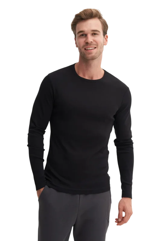 Cazador CAZ Bisiklet Yaka Siyah Erkek Sweatshirt - 1