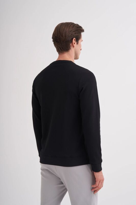 Cazador CAZ Bisiklet Yaka Siyah Erkek Sweatshirt - 2