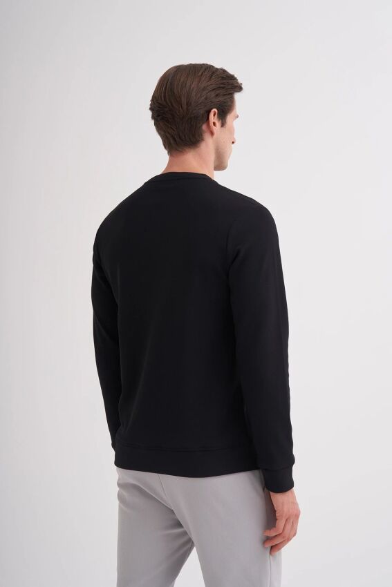 Cazador CAZ Bisiklet Yaka Siyah Erkek Sweatshirt - 2