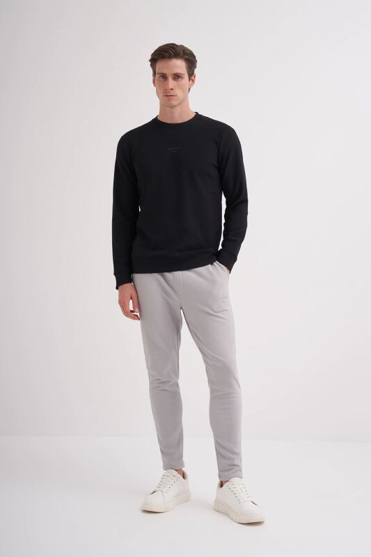 Cazador CAZ Bisiklet Yaka Siyah Erkek Sweatshirt - 3