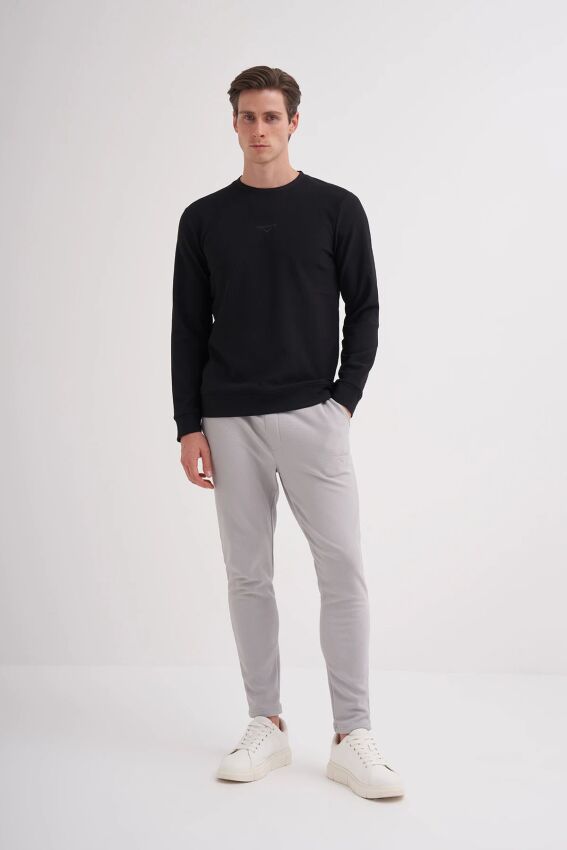 Cazador CAZ Bisiklet Yaka Siyah Erkek Sweatshirt - 3
