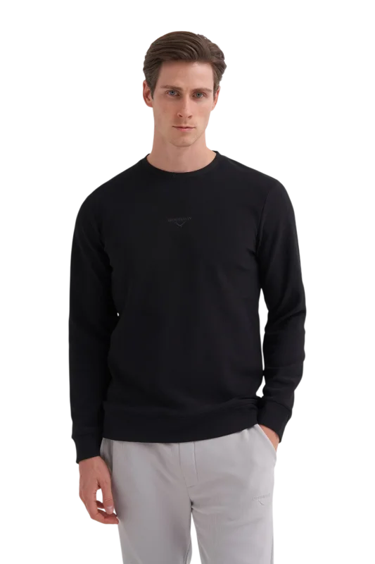 Cazador CAZ Bisiklet Yaka Siyah Erkek Sweatshirt 