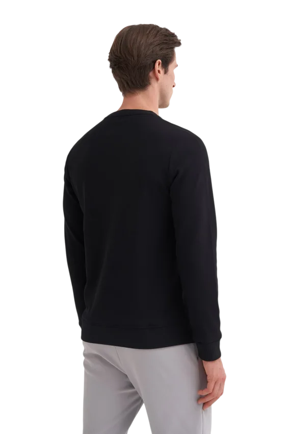 Cazador CAZ Bisiklet Yaka Siyah Erkek Sweatshirt - 3