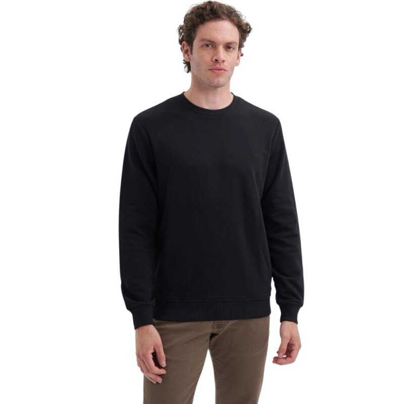 Cazador CAZ Bisiklet Yaka Siyah Erkek Sweatshirt - 1