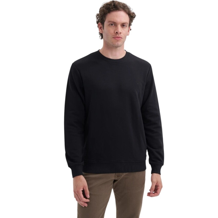 Cazador CAZ Bisiklet Yaka Siyah Erkek Sweatshirt - 1