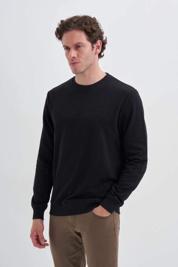 Cazador CAZ Bisiklet Yaka Siyah Erkek Sweatshirt - 2