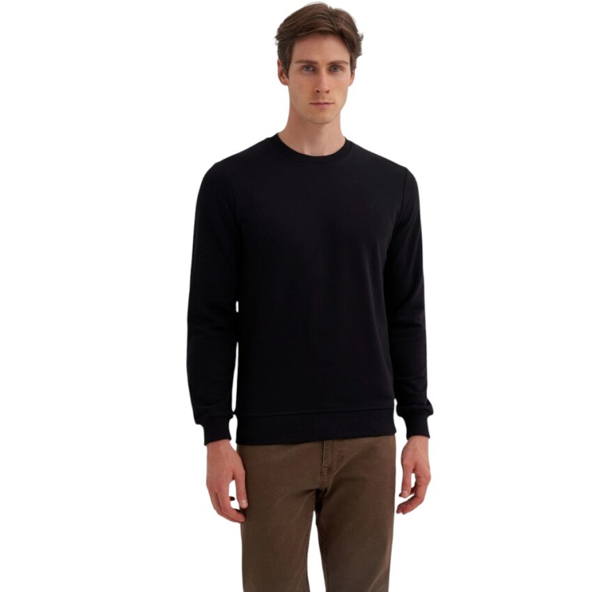 Cazador CAZ Bisiklet Yaka Siyah Erkek Sweatshirt - 1