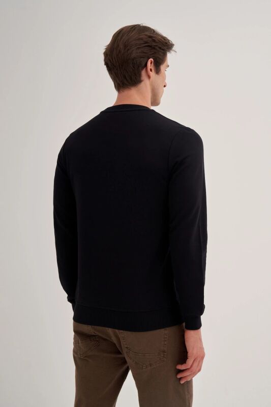 Cazador CAZ Bisiklet Yaka Siyah Erkek Sweatshirt - 2