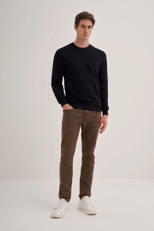 Cazador CAZ Bisiklet Yaka Siyah Erkek Sweatshirt - 3