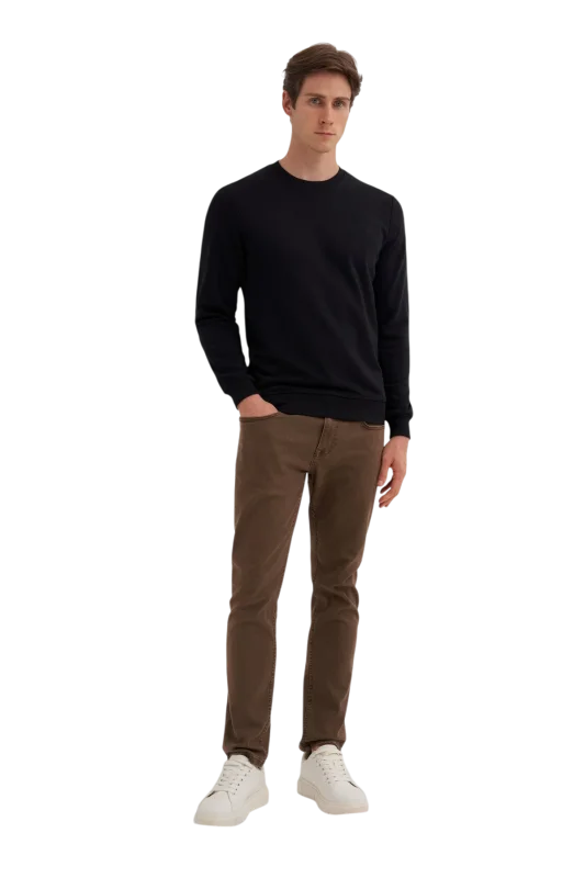 Cazador CAZ Bisiklet Yaka Siyah Erkek Sweatshirt - 3