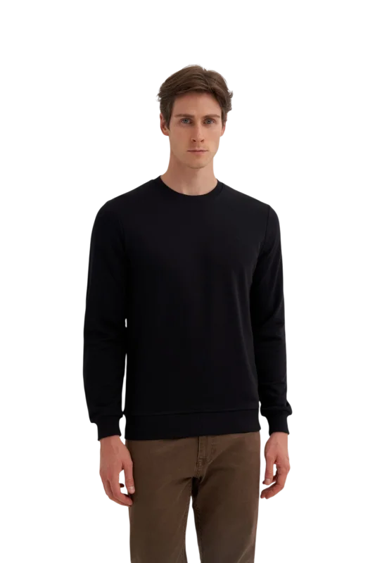 Cazador CAZ Bisiklet Yaka Siyah Erkek Sweatshirt - 1