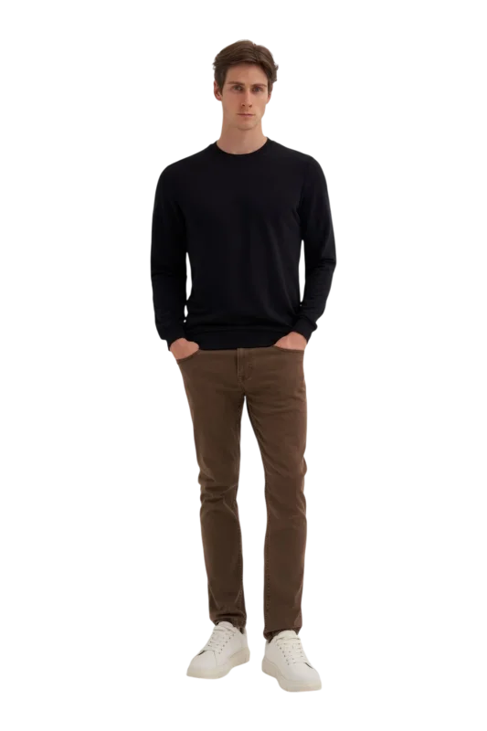 Cazador CAZ Bisiklet Yaka Siyah Erkek Sweatshirt - 4