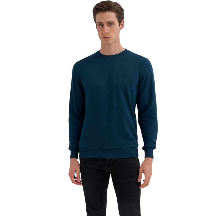 Cazador CAZ Bisiklet Yaka Yeşil Erkek Sweatshirt - 1