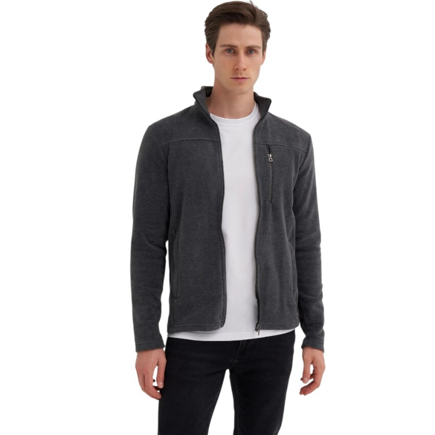 Cazador CAZ Dik Yaka Antrasit Erkek Sweatshirt - 1