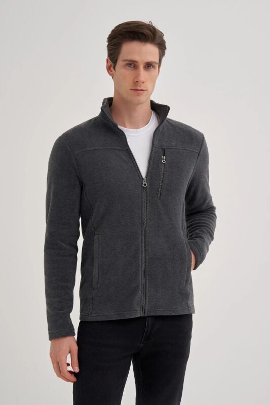 Cazador CAZ Dik Yaka Antrasit Erkek Sweatshirt - 2