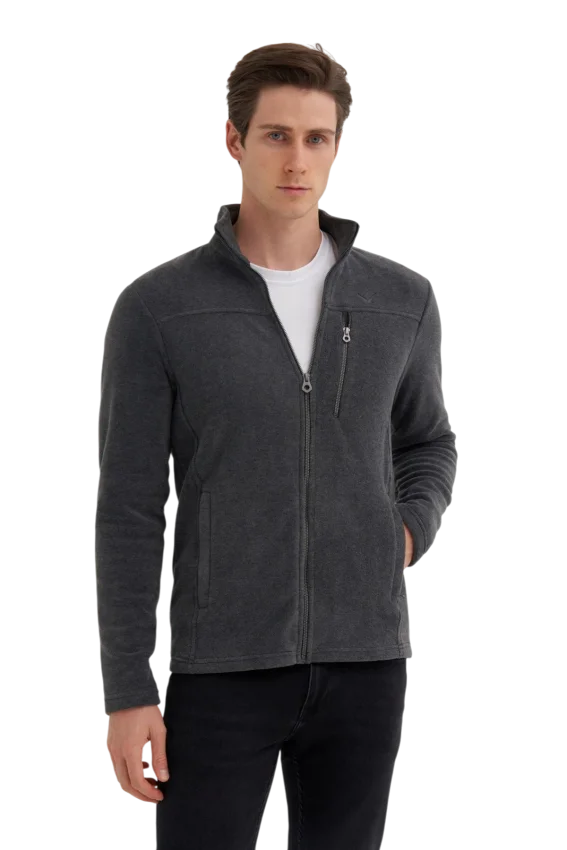 Cazador CAZ Dik Yaka Antrasit Erkek Sweatshirt - 2