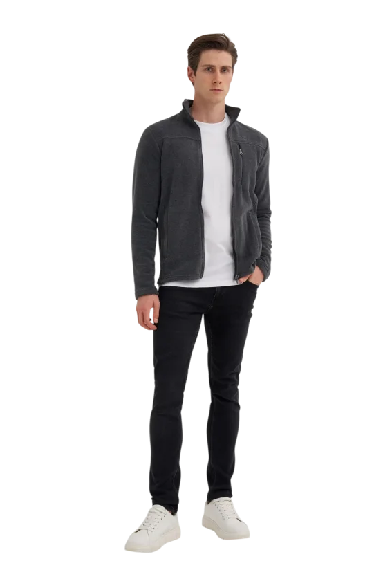 Cazador CAZ Dik Yaka Antrasit Erkek Sweatshirt - 4