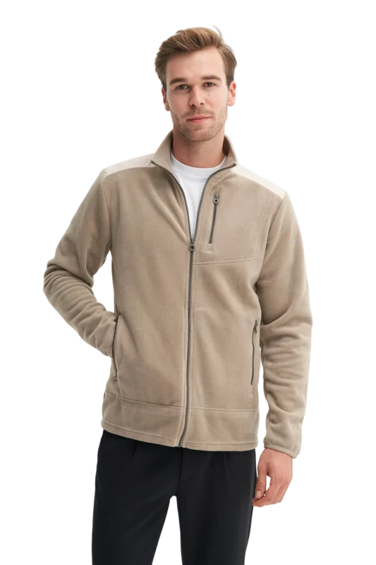 Cazador CAZ Dik Yaka Bej Erkek Sweatshirt 