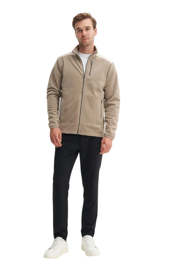 Cazador CAZ Dik Yaka Bej Erkek Sweatshirt - 3