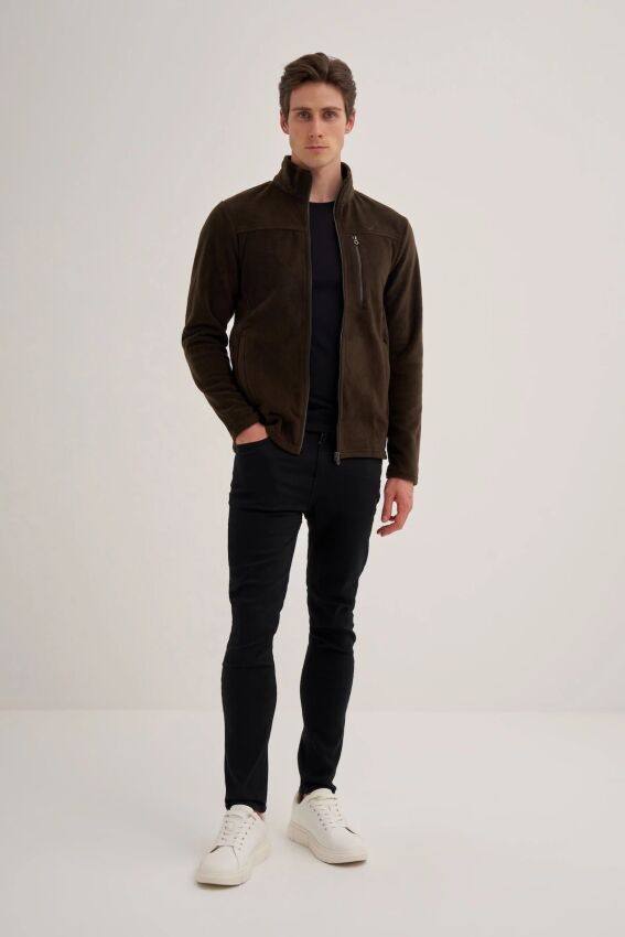 Cazador CAZ Dik Yaka Haki Erkek Sweatshirt - 3