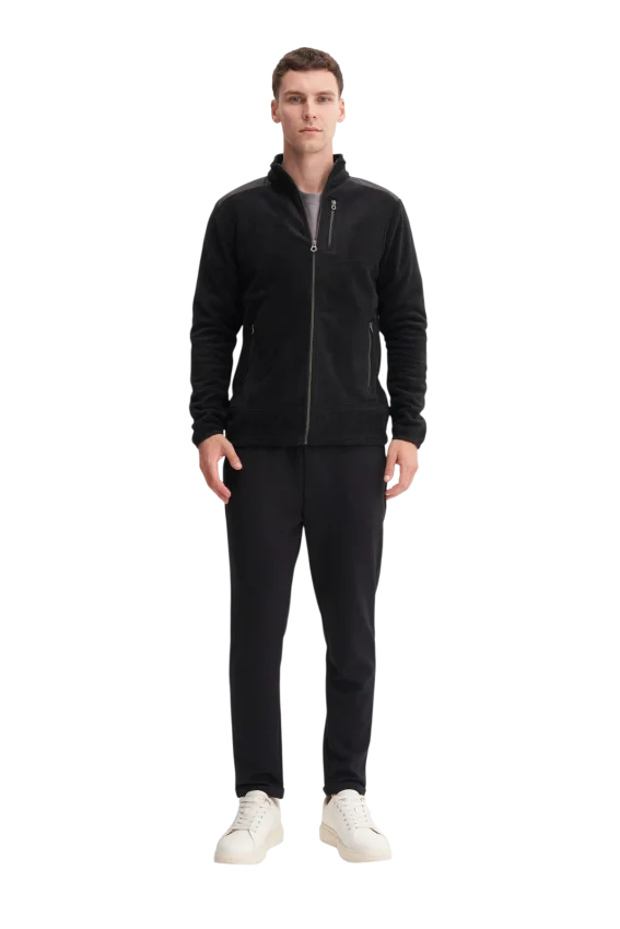 Cazador CAZ Dik Yaka Siyah Erkek Sweatshirt - 3