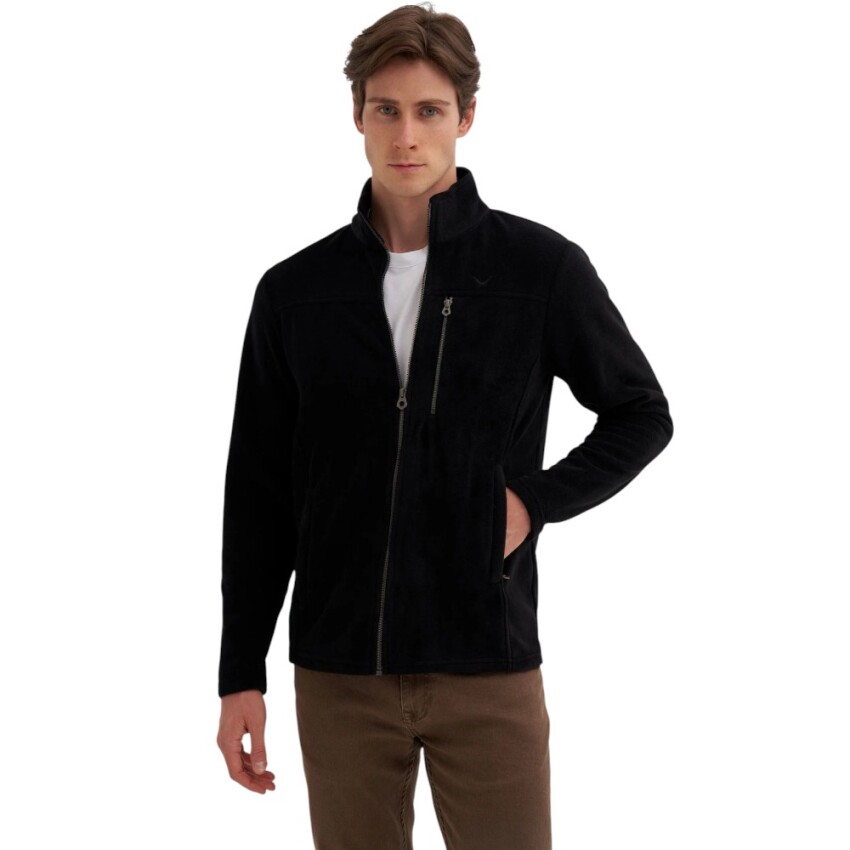 Cazador CAZ Dik Yaka Siyah Erkek Sweatshirt - 1