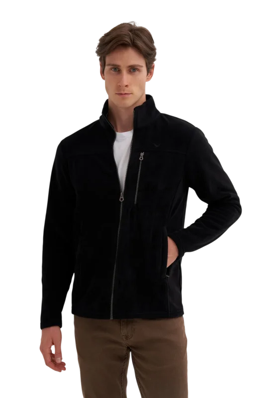 Cazador CAZ Dik Yaka Siyah Erkek Sweatshirt 