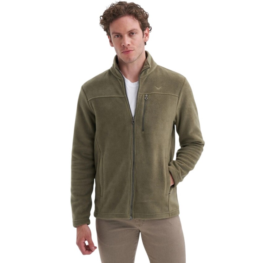 Cazador CAZ Dik Yaka Yeşil Erkek Sweatshirt - 1