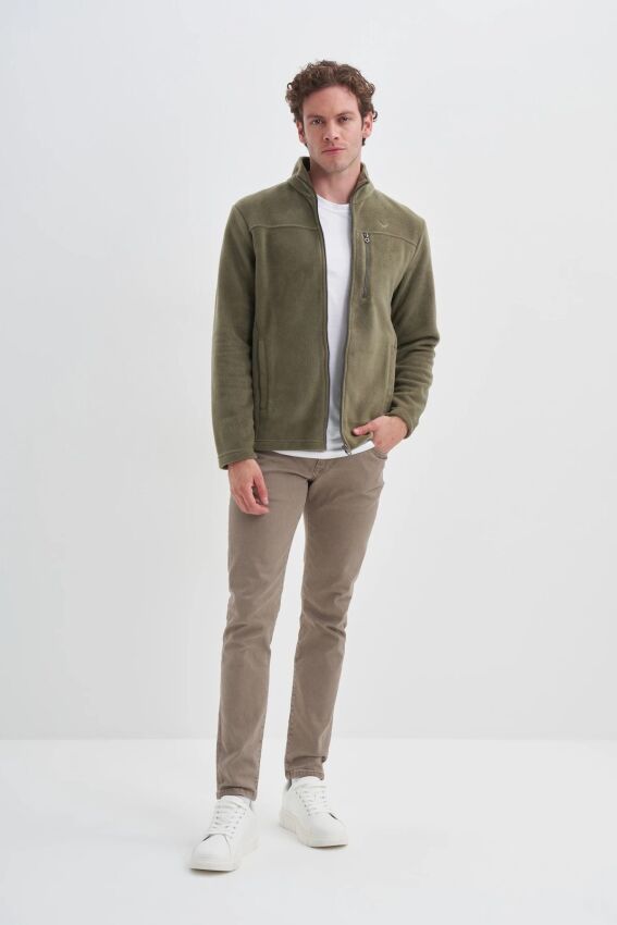 Cazador CAZ Dik Yaka Yeşil Erkek Sweatshirt - 3