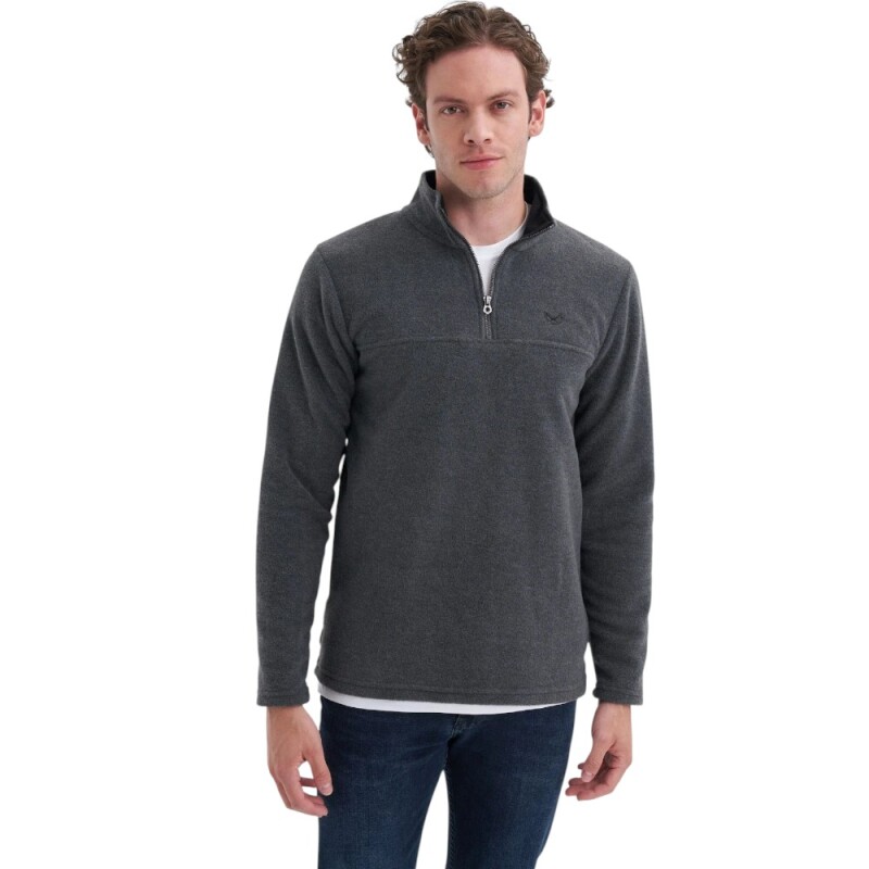 Cazador CAZ Yarım Fermuarlı Antrasit Erkek Sweatshirt - 1