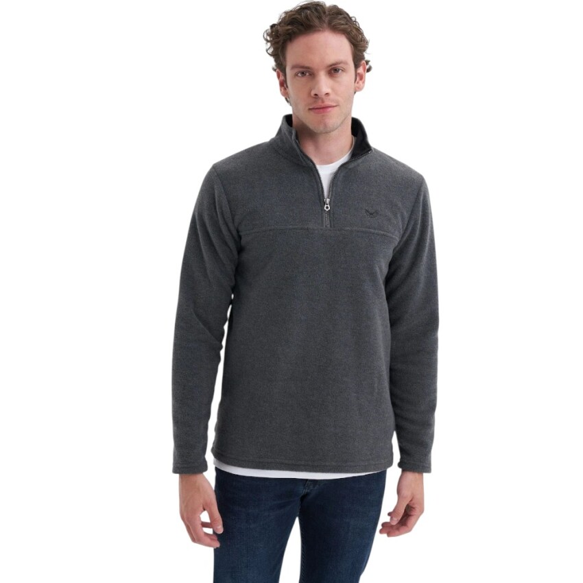 Cazador CAZ Yarım Fermuarlı Antrasit Erkek Sweatshirt - 1