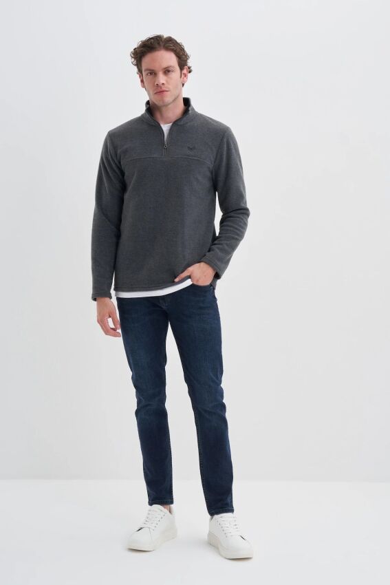 Cazador CAZ Yarım Fermuarlı Antrasit Erkek Sweatshirt - 3