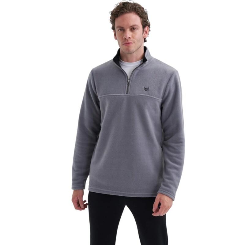 Cazador CAZ Yarım Fermuarlı Gri Erkek Sweatshirt - 1