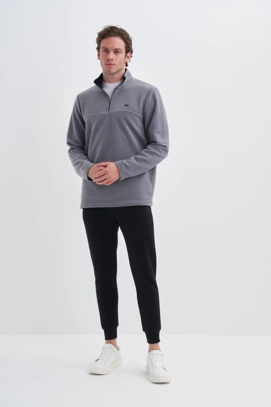 Cazador CAZ Yarım Fermuarlı Gri Erkek Sweatshirt - 3