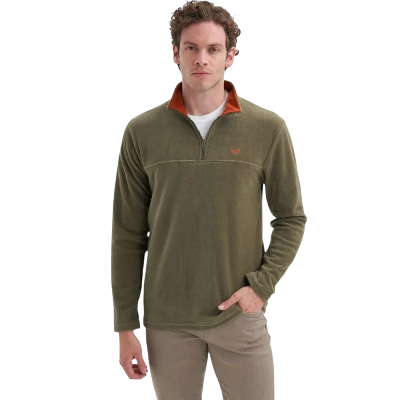 Cazador CAZ Yarım Fermuarlı Haki Erkek Sweatshirt 