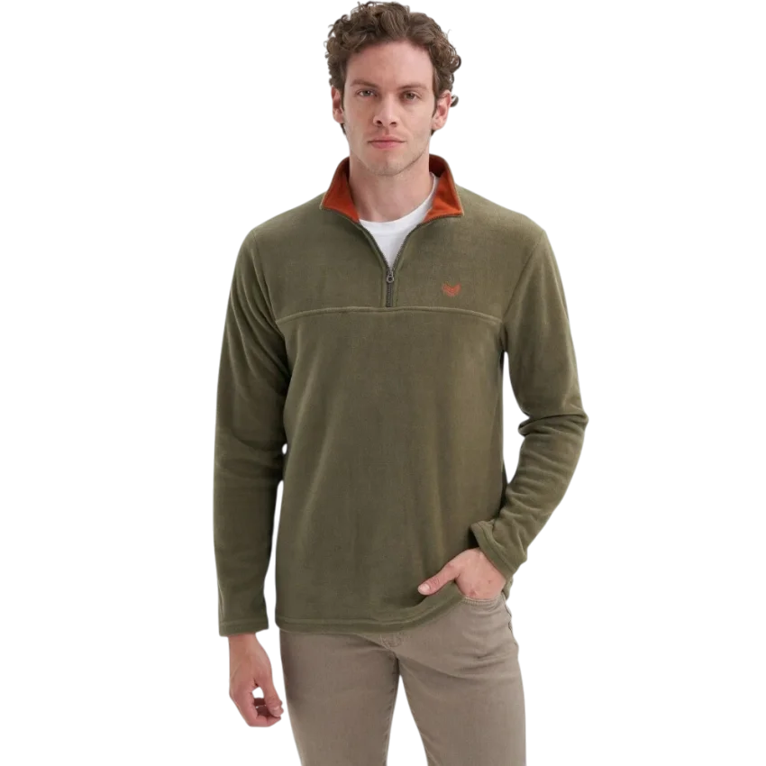 Cazador CAZ Yarım Fermuarlı Haki Erkek Sweatshirt - 1