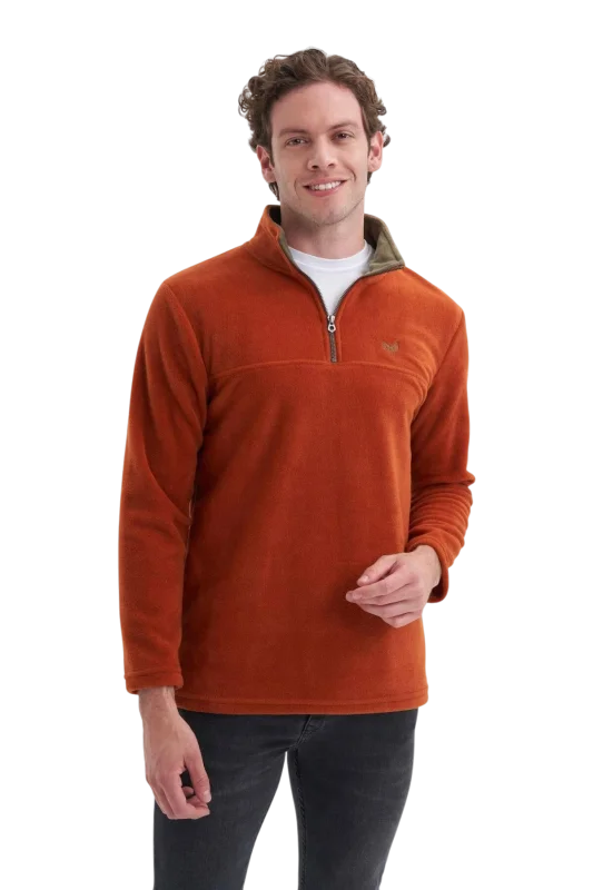 Cazador CAZ Yarım Fermuarlı Kahverengi Erkek Sweatshirt 