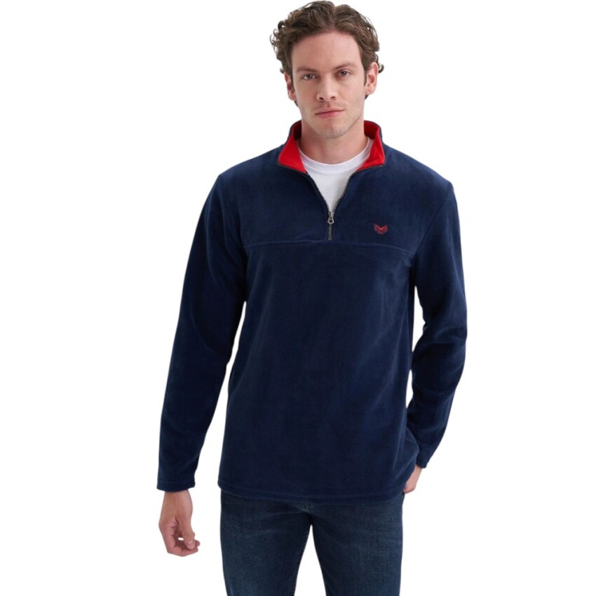 Cazador CAZ Yarım Fermuarlı Lacivert Erkek Sweatshirt - 1