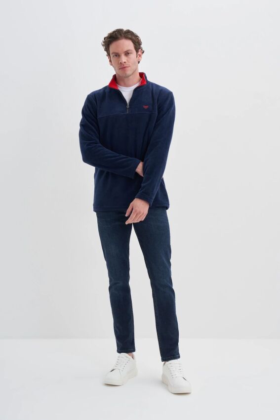 Cazador CAZ Yarım Fermuarlı Lacivert Erkek Sweatshirt - 3