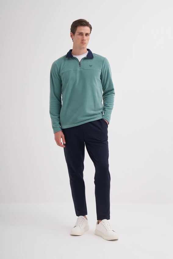 Cazador CAZ Yarım Fermuarlı Mavi Erkek Sweatshirt - 3
