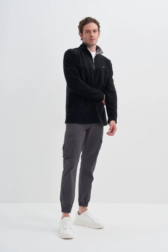 Cazador CAZ Yarım Fermuarlı Siyah Erkek Sweatshirt - 3