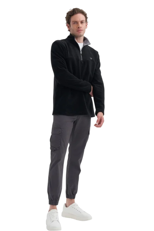 Cazador CAZ Yarım Fermuarlı Siyah Erkek Sweatshirt - 3