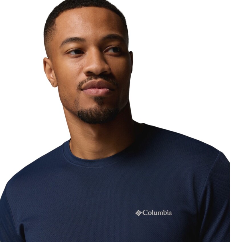 Columbia AO1671 Tech Trail Utility SS Crew Lacivert Erkek Tshirt - 4