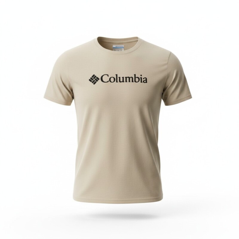 Columbia Basic Big Logo Brushed SS Tee Bej Erkek Tshirt - 2