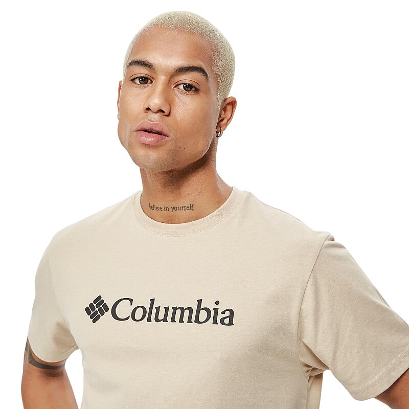 Columbia Basic Big Logo Brushed SS Tee Bej Erkek Tshirt - 4