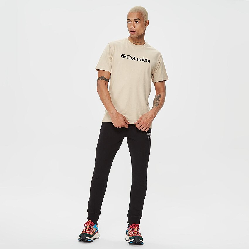 Columbia Basic Big Logo Brushed SS Tee Bej Erkek Tshirt - 3