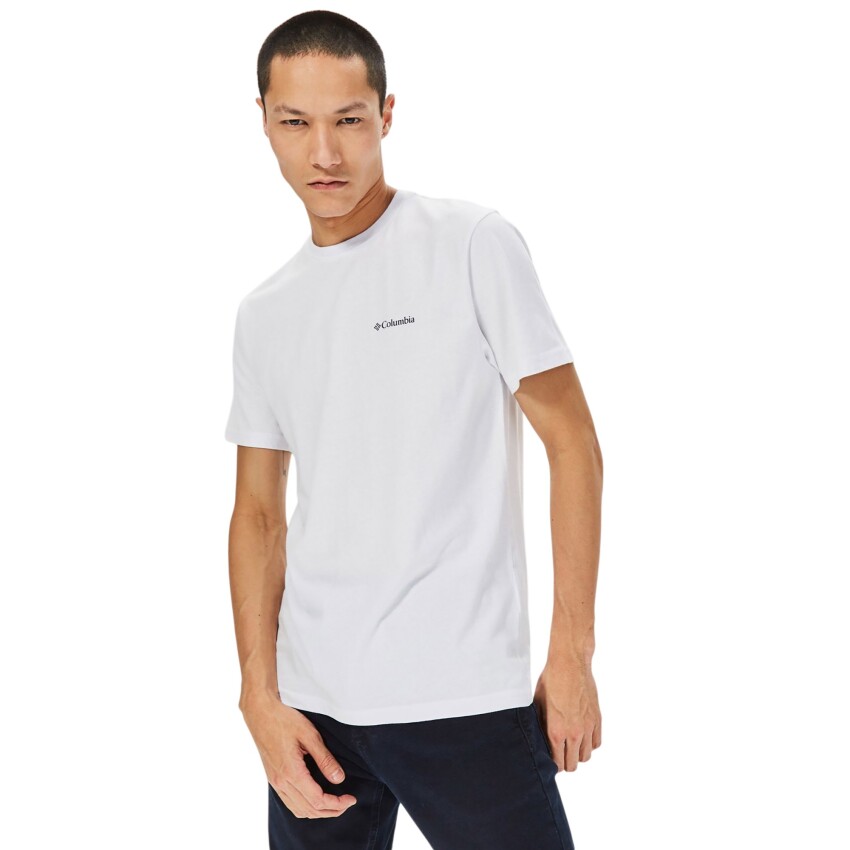 Columbia Basic SM Logo Brushed SS Beyaz Erkek Tshirt - 1