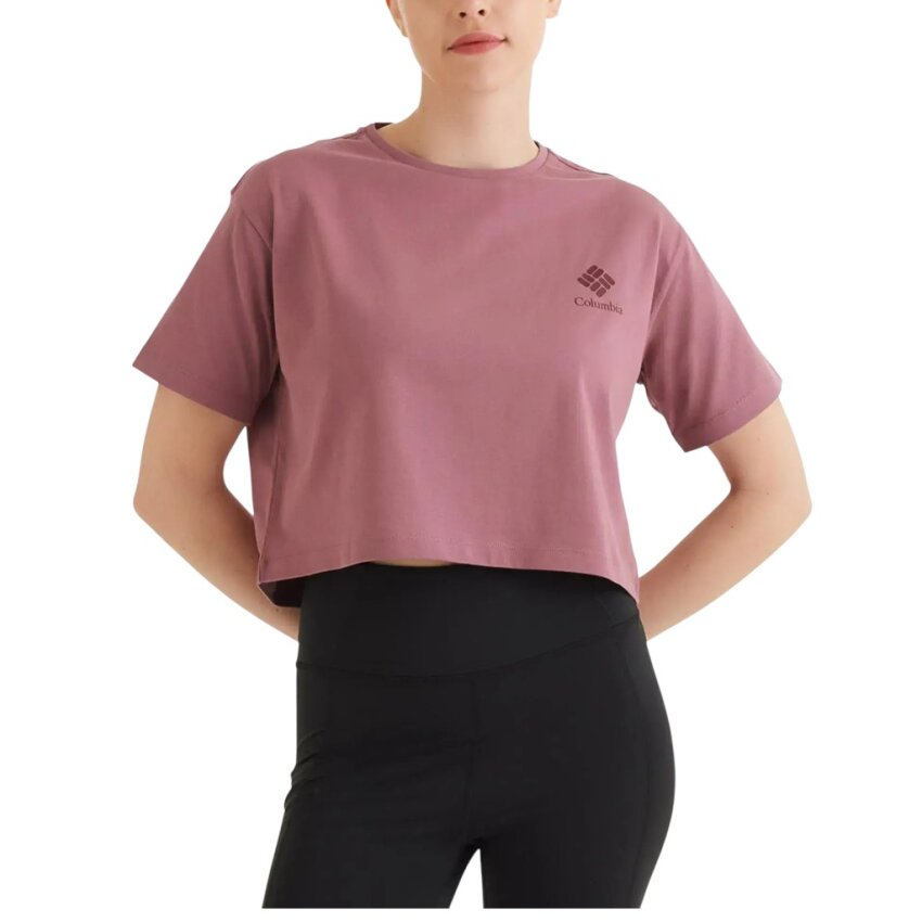 Columbia Framed Halftone Logo SS Kadın Tshirt - 1