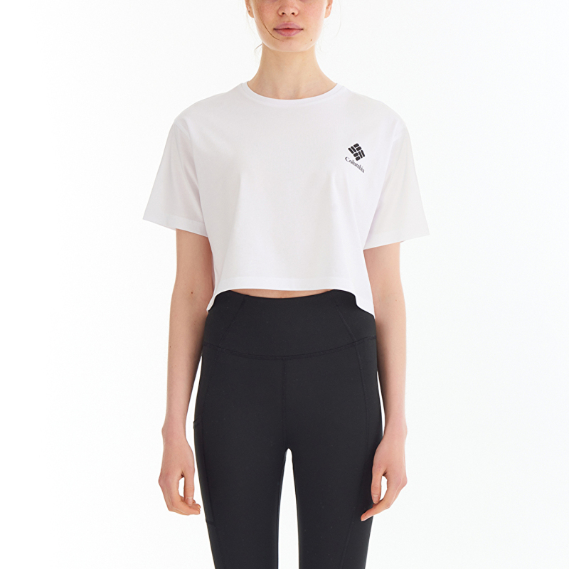 Columbia Framed Halftone Logo SS Kadın Tshirt - 1